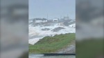 Severe flooding from Fiona is pictured in Burnt Islands, a small coastal community on the southwest coast of Newfoundland. (Courtesy: Scott Burry)