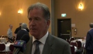 George Pirie, the Ontario's Minister of Mines and MPP for Timmins, gave his first state of mining address for his new role at a Timmins Chamber of Commerce event Friday. (Photo from video)