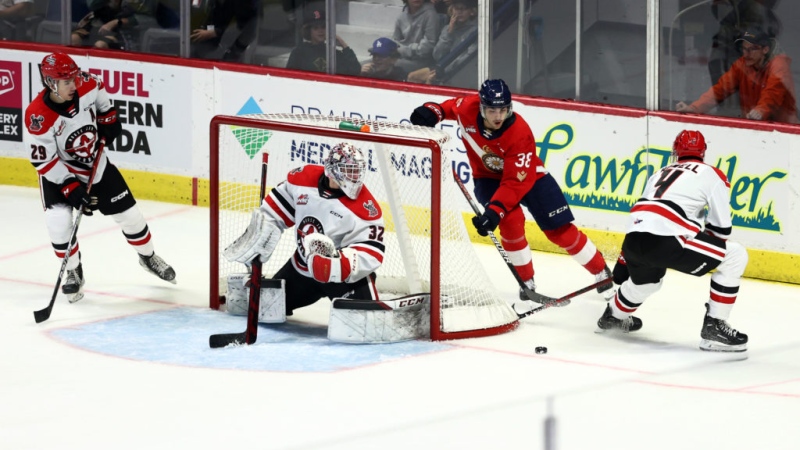 The Regina Pats and Moose Jaw Warriors in action on Friday, Sept. 23, 2022. (Courtesy: Regina Pats)