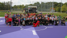 The community celebrates the reopening of the upgraded basketball courts in West Lions Park in London, Ont. on September 24, 2022. (Source: City of London)
