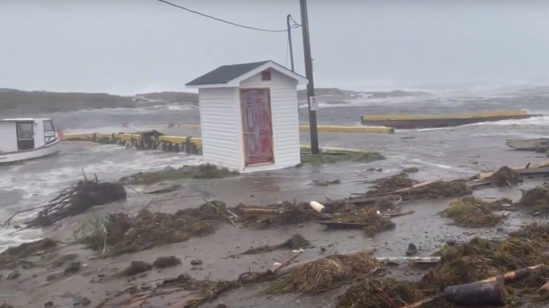A video from Pius Scott shows destruction in Isle aux Morts, N.L., from post-tropical storm Fiona.  