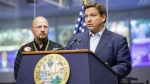 Florida Gov. Ron DeSantis speaks during a news conference at the Emergency Operations Center in Tallahassee, Fla. Sunday, Sept. 25, 2022. Authorities and residents in Florida are keeping a cautious eye on Tropical Storm Ian as it rumbles through the Caribbean. (Alicia Devine/Tallahassee Democrat via Associated Press)