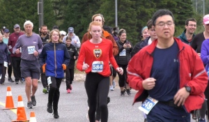 Nearly 400 participants either ran or walked 1 mile, 5km, 6km or 10km in support of North Bay Regional Health Centre. (Jaime McKee/CTV News Northern Ontario)
