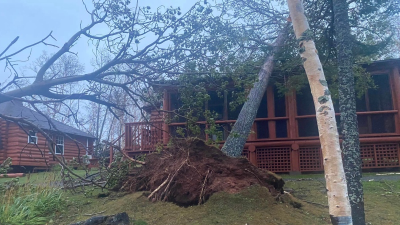 In a Facebook post, the resort noted that they had minimal staff and guests on-site, but confirmed the property suffered from structural damage. (PHOTO: Pictou Lodge/FACEBOOK)