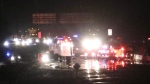 Fatal highway 401 crash in Lakeshore, Ont., on Friday, Sept. 23, 2022. (_On Location_/Twitter)