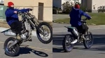 Witnesses captured photos of a person riding a dirt bike in a dangerous manner in Fort McMurray. (Source: RCMP)