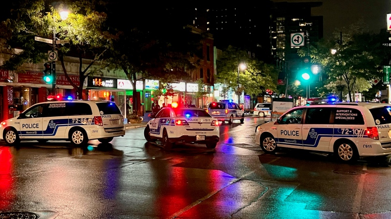 A 36-year-old man is in hospital after a stabbing in downtown Montreal. (Cosmo Santamaria/CTV News)