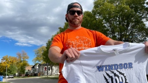 Daniel Johnson says his child's school sent home a white shirt to wear on Thursday for the school's 100th anniversary, rather than an orange one to mark the National Day for Truth and Reconciliation. (Source: Michelle Gerwing/ CTV News Winnipeg)