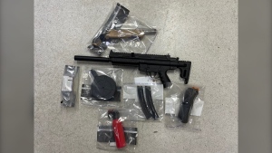 A semi-automatic rifle was seized by RCMP during a break-and-enter investigation in Yorkton. (Supplied: Yorkton RCMP) 