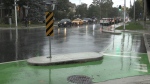 An intersection modified to protect cyclists on Colborne Street. (Daryl Newcombe/CTV News London)