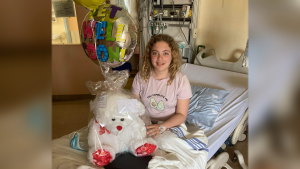 Paige Roberge, 12, at SickKids Hospital in Toronto (Supplied)