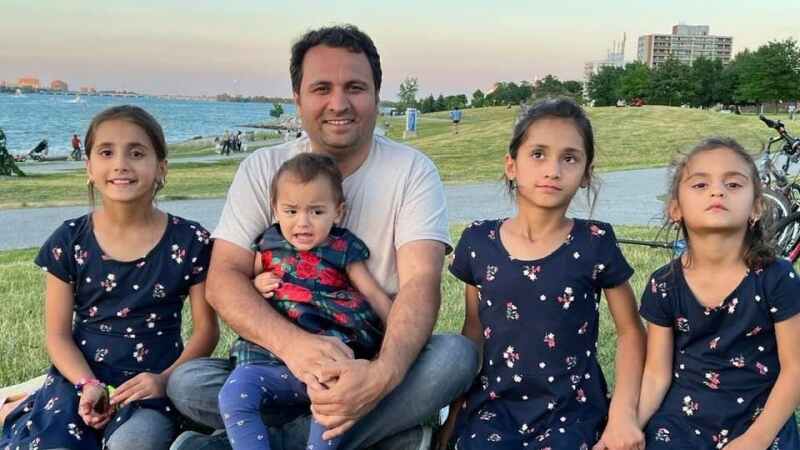 Ghosuddin Frotan, pictured with four of his children, looks forward to helping other Afghan refugees settle in Windsor (Source: Ghosuddin Frotan/Facebook)