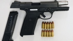 Handgun seized during traffic stop. (Source: Edmonton Police Service)