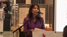 Dr. Andrea Lum, the vice dean of faculty affairs at Western University's Schulich School of Medicine and Dentistry spoke during an event at the Canadian Medical Hall of Fame on Sept. 28, 2022. (Jenn Basa/CTV News London)