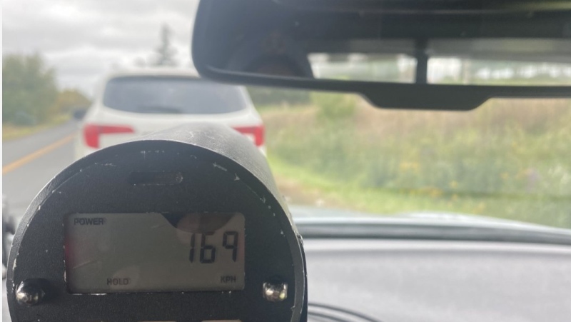Caledon OPP alleges a driver was speeding 169km/h in a posted 70km/h zone on Wed., Sept. 28, 2022 (OPP)