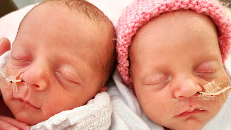 Button twins born at Grand River Hospital. Submitted/Lindsay and Heather Button