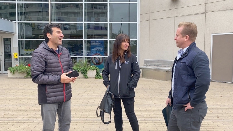 Strangers who hired the same man for work they say wasn't completed met for the first time this week at the Ottawa Police station. (Katie Griffin/CTV Ottawa) 
