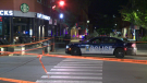 A 23-year-old man was stabbed in a brawl on St. Laurent Blvd. in Montreal on Sept. 30, 2022. (Cosmo Santamaria/CTV News)
