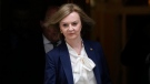 Liz Truss leaves a Cabinet meeting at 10 Downing Street in London, Tuesday, April 19, 2022. (AP Photo/Alastair Grant, File)