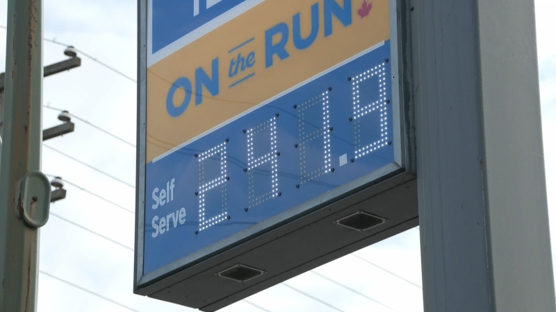 A gas station in Metro Vancouver advertises regular gasoline for 241.9 cents per litre on Friday, Sept. 30, 2022. (CTV)