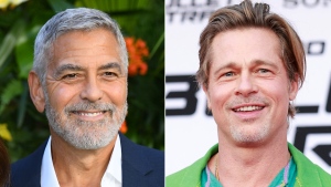 George Clooney (left) and Brad Pitt are seen here in a split image. (via CNN)
