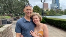 Rob Cohen and Mary Fixl got engaged in Orlando hours before Hurricane Ian started battering Florida. (Devon Sayers/CNN)