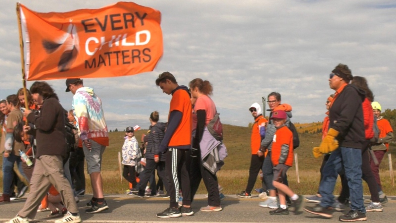 The second annual National Day for Truth and Reconciliation was commemorated with an "Every Child Matters" walk between the McDougall Memorial United Church and the Morley United Church.
