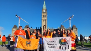 Members of Taykwa Tagamou Nation gather in Ottawa for the second annual National Day for Truth and Reconciliation. Sept. 30/22 (Supplied)