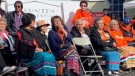 Survivors of Assiniboia Residential School at the unveiling of the first permanent residential school monument in Manitoba. (Source: Assiniboia Residential School Legacy Group)