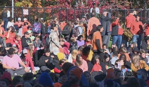 The Grace Hartman Amphitheatre was packed as many area schools attended to watch the play, Debwewin. This special performance was created just for the event. (Photo from video)