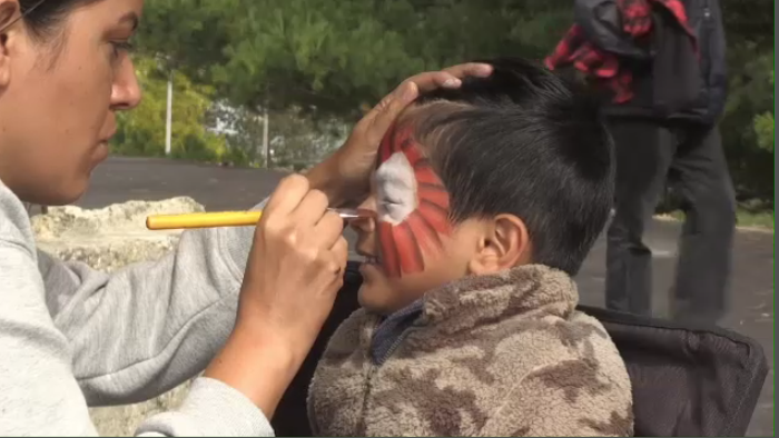 Face painting at Kinderfest.