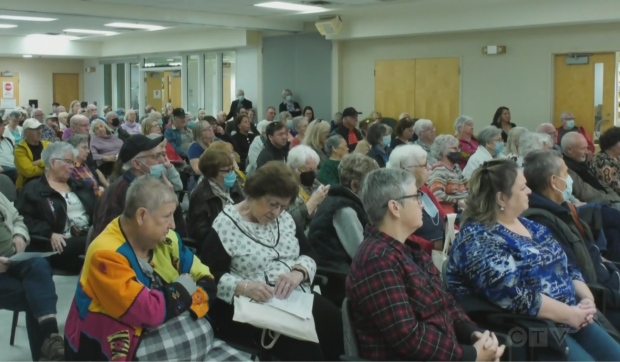 About 100 people showed up for the a mayor debate in Sudbury hosted by the Canadian Association of Retired Persons and Sudbury Arts Council on Saturday. (Photo from video)