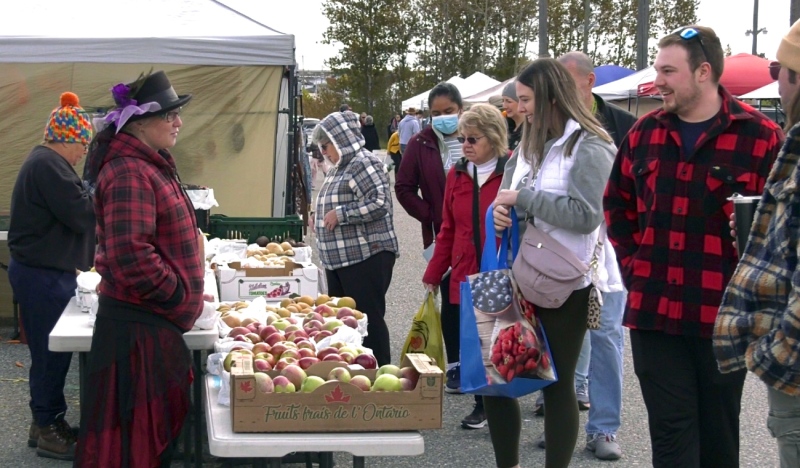 As inflation continues to take a toll on grocery prices, people at the Halloween-themed Mountjoy Farmers Market in Timmins this Saturday may have noticed that it has also been putting pressure on local farmers. (Sergio Arangio/CTV News Northern Ontario)