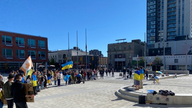 Participants at ‘United for United Ukraine’ rally on Sunday.