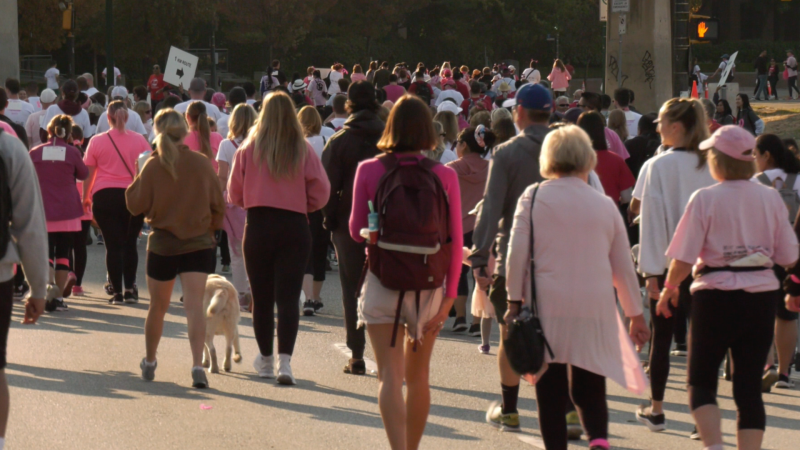 Thousands made their way through the streets of Vancouver Sunday morning for the annual Run for the Cure — a key fundraiser for breast cancer research. (CTV)