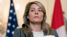 Canada's Foreign Minister Melanie Joly attends a news conference with Secretary of State Antony Blinken, Friday, Sept. 30, 2022, at the State Department in Washington. (AP Photo/Jacquelyn Martin)