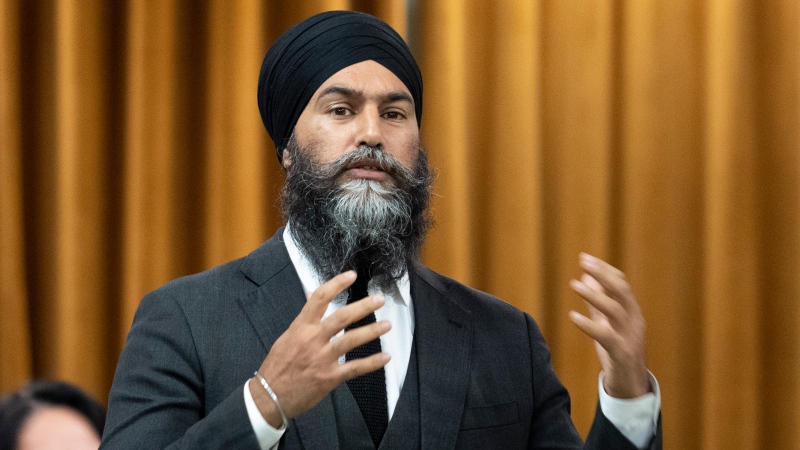 New Democratic Party Leader Jagmeet Singh rises during Question Period, Wednesday, September 28, 2022 in Ottawa. THE CANADIAN PRESS/Adrian Wyld