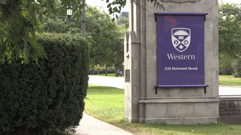 Entrance to London, Ont.'s Western University, as seen on Oct. 3, 2022. (Daryl Newcombe./CTV News London)