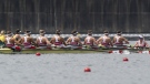 Canada’s Kristen Kit, right, calls out to Lisa Roman, Kasia Gruchalla-Wesierski, Christine Roper, Andrea Proske, Susanne Grainger, Madison Mailey, Sydney Payne, Avalon Wasteneys during their gold-medal performance in women’s eight rowing competition at the Tokyo Olympics, July 30, 2021 in Tokyo, Japan. THE CANADIAN PRESS/Adrian Wyld