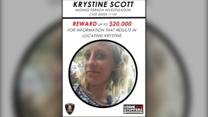 Police are offering up to $20,000 for information that results in locating Krystine Scott. (Source: Windsor police)
