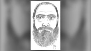 Composite sketch of the suspect in a suspected child luring attempt in Bragg Creek, Alta. on Sept. 19. (RCMP)
