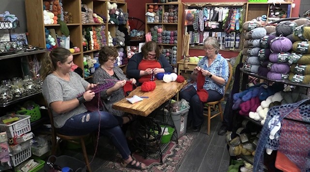 Members of Huron County Crafters for Caregivers handmake crafted and quilted creations for Huron County’s 924 long-term care workers in Blyth, Ont. on Oct. 3, 2022. (Scott Miller/CTV News London)