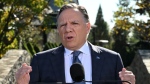 Quebec Premier and Coalition Avenir Quebec Leader Francois Legault speaks at a news conference, Tuesday, October 4, 2022 in Saint-Francois on the Ile dOrleans. THE CANADIAN PRESS/ Jacques Boissinot