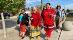Lorna Standingready (centre) walks in the second annual Sisters in Spirit Walk for Healing. (Allison Bamford/CTV News)