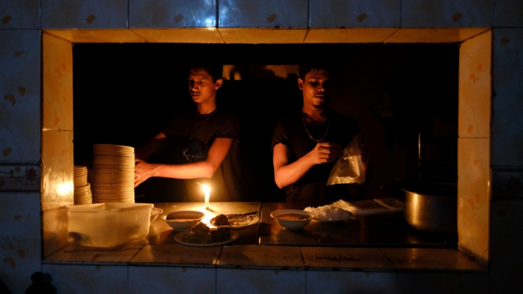 During a power failure in Dhaka, Bangladesh