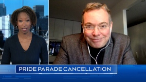 Philippe Schnobb speaking on why the Pride parade was cancelled in Montreal.