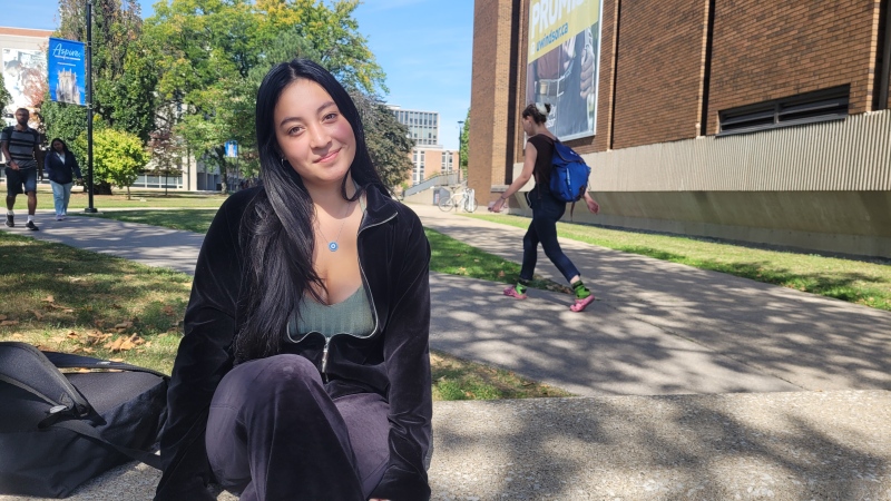 University of Windsor student Maria Parra says she feels "anxious" to walk on campus after two people were reportedly followed to their cars in separate incidents. In response, the university is taking steps to address student safety. (Sanjay Maru/CTV News Windsor)