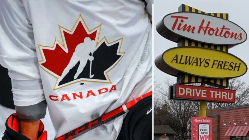 Tim Hortons and Hockey Canada logos