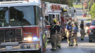 Mutual aid fire stations responded to a house fire in Midland, Weds. Oct. 5, 2022 (CTVNEWS)