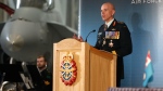 Chief of the Defence Staff General Wayne Eyre speaks at a change of command ceremony at the Canada Aviation and Space Museum in Ottawa on Friday, August 12, 2022. THE CANADIAN PRESS/ Patrick Doyle